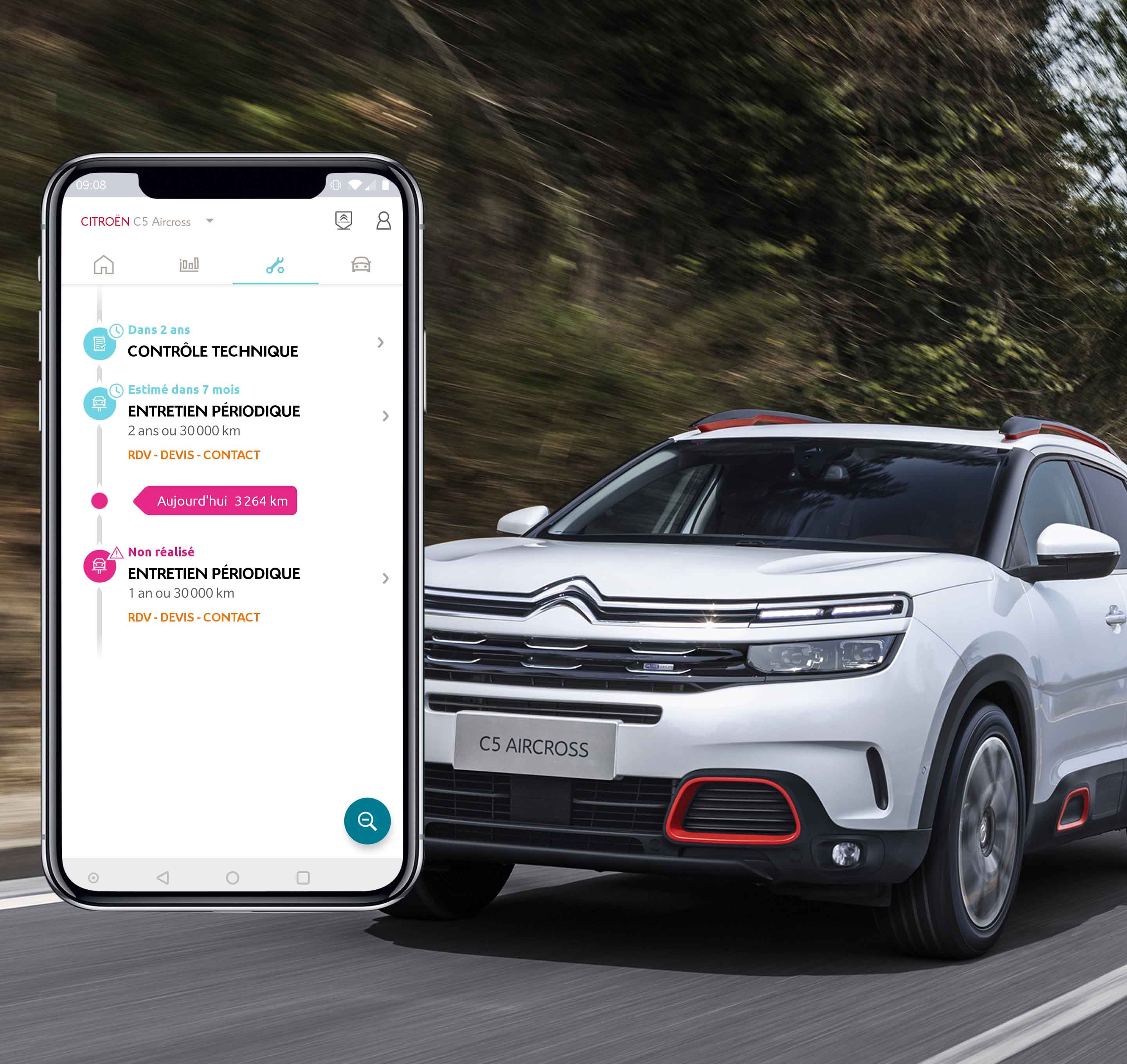 PIELĀGOTA APKOPJU GRĀMATIŅA -- Jūs varēsiet viegli atrast visu informāciju par automašīnas uzturēšanu, t.sk. garantiju, nobraukumu un nākamo plānoto servisa apmeklējumu laiku. Lietotne MyCitroën piedāvā apkopes plānu, kas ir pielāgots atbilstoši Jūsu automašīnas izmantošanas paradumiem un braucienu datiem.