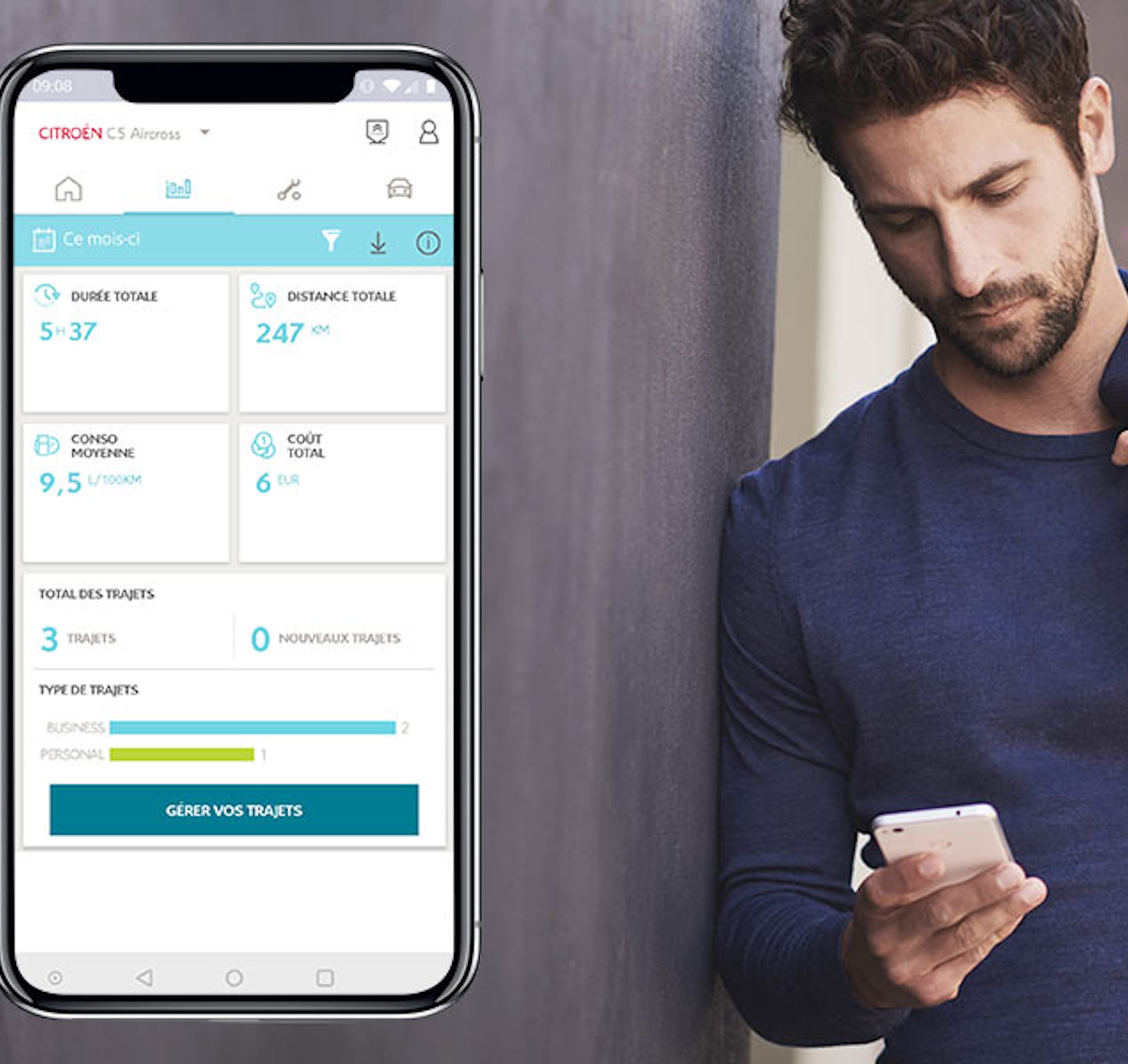BRAUCIENU PĀRVALDĪŠANA -- Braucienu pārvaldīšanas funkcija ļauj optimizēt braucienus un apskatīt visu braucienu statistiku.